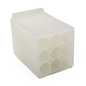Female .093" Pin & Socket Receptacle Housing, 9 Circuits, 3x3